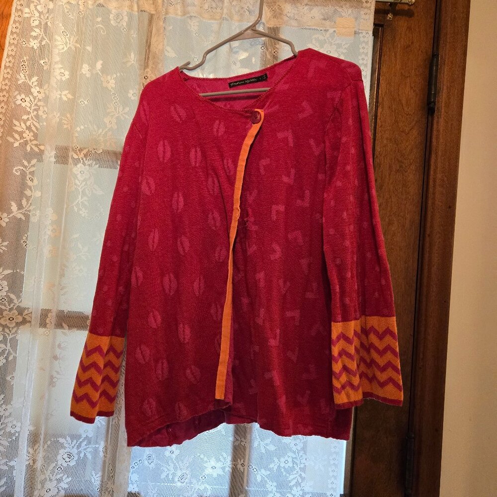 For sale. Gudrun Sjoden Red and Orange Sweater.  $45